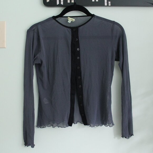 petit pois sheer button up long sleeve - Picture 1 of 6